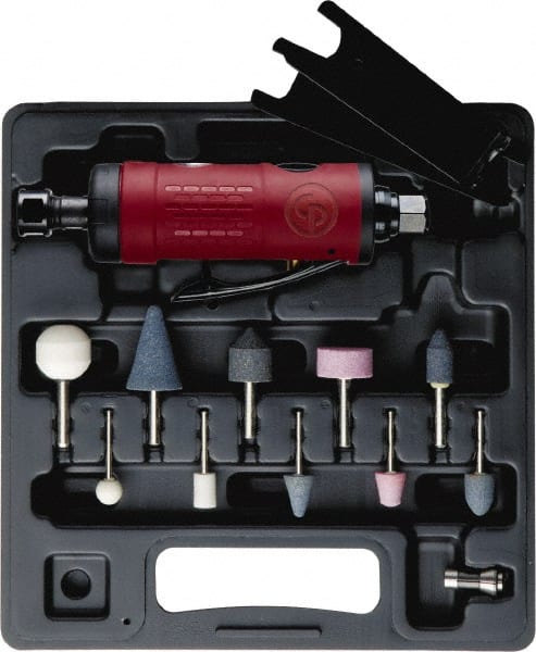 Chicago Pneumatic - 1/4" Comfort Hand Grip Straight Air Die Grinder - Exact Tool & Supply