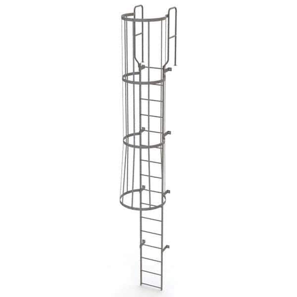 TRI-ARC - Rolling & Wall Mounted Ladders & Platforms Type: Fixed Ladder Style: Safety Cage - Exact Tool & Supply