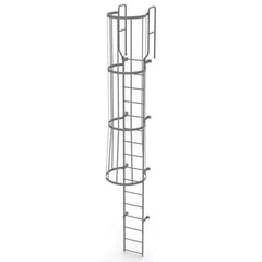 TRI-ARC - Rolling & Wall Mounted Ladders & Platforms Type: Fixed Ladder Style: Safety Cage - Exact Tool & Supply