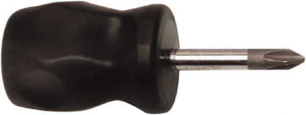 Ability One - #2, 1-1/2" OAL, Standard Phillips Screwdriver - 1-1/2" Blade Length, Round Shank, Ergonomic Handle - Exact Tool & Supply