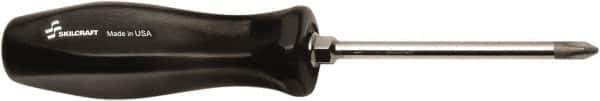 Ability One - #2, 4" OAL, Standard Phillips Screwdriver - 4" Blade Length, Round Shank, Ergonomic Handle - Exact Tool & Supply