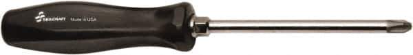 Ability One - #4, 6" OAL, Standard Phillips Screwdriver - 6" Blade Length, Round Shank, Ergonomic Handle - Exact Tool & Supply