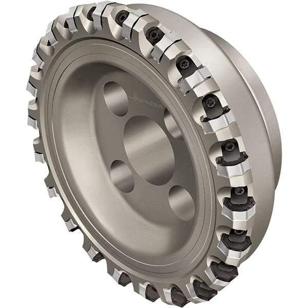 Walter - 63mm Cut Diam, 27mm Arbor Hole, 4mm Max Depth of Cut, Indexable Chamfer & Angle Face Mill - 9 Inserts, XNHF 0705 . . Insert, Right Hand Cut, 9 Flutes, Series Xtra-tec - Exact Tool & Supply