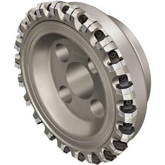 Walter - 63mm Cut Diam, 27mm Arbor Hole, 4mm Max Depth of Cut, Indexable Chamfer & Angle Face Mill - 9 Inserts, XNHF 0705 . . Insert, Right Hand Cut, 9 Flutes, Series Xtra-tec - Exact Tool & Supply
