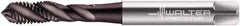 Walter-Prototyp - #4-40 UNC 3 Flute 2B Modified Bottoming Spiral Flute Tap - Powdered Metal, Hardlube Finish, 56mm OAL, Right Hand Flute, Right Hand Thread, Series EP2251302 - Exact Tool & Supply