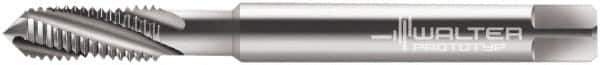 Walter-Prototyp - #6-32 UNC 3 Flute 2B Modified Bottoming Spiral Flute Tap - Powdered Metal, Bright Finish, 56mm OAL, Right Hand Flute, Right Hand Thread, Series 224102 - Exact Tool & Supply