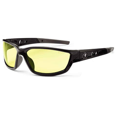 Kvasir Yellow Lens Black Safety Glasses - Exact Tool & Supply