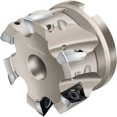Walter - 7 Inserts, 50mm Cut Diam, 22mm Arbor Diam, 8mm Max Depth of Cut, Indexable Square-Shoulder Face Mill - AD.. 0803.. Insert Compatibility, Through Coolant, Series Xtra-tec - Exact Tool & Supply