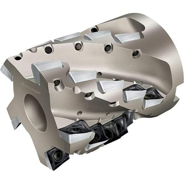 Walter - 12 Inserts, 63mm Cut Diam, 27mm Arbor Diam, 47mm Max Depth of Cut, Indexable Square-Shoulder Face Mill - 69mm High, AD.. 1807.. Insert Compatibility, Through Coolant, Series Xtra-tec - Exact Tool & Supply