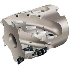 Walter - 9 Inserts, 40mm Cut Diam, 16mm Arbor Diam, 33mm Max Depth of Cut, Indexable Square-Shoulder Face Mill - 55mm High, AD.. 1204.. Insert Compatibility, Through Coolant, Series Xtra-tec - Exact Tool & Supply