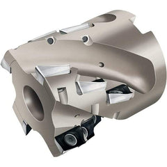 Walter - 9 Inserts, 50mm Cut Diam, 22mm Arbor Diam, 43mm Max Depth of Cut, Indexable Square-Shoulder Face Mill - 60mm High, AD.. 1606.. Insert Compatibility, Through Coolant, Series Xtra-tec - Exact Tool & Supply