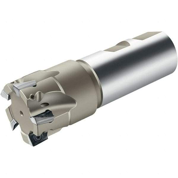 Walter - 25mm Cut Diam, 11.7mm Max Depth of Cut, 25mm Shank Diam, 100mm OAL, Indexable Square Shoulder End Mill - Multiple Insert Styles, Weldon Shank, 90° Lead Angle, Through Coolant, Series Xtra-tec - Exact Tool & Supply