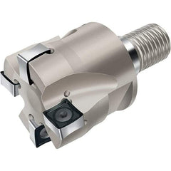Walter - 40mm Cut Diam, 10mm Max Depth of Cut, Indexable Chamfer & Angle End Mill - Multiple Insert Styles, Modular Connection Shank, Through Coolant - Exact Tool & Supply