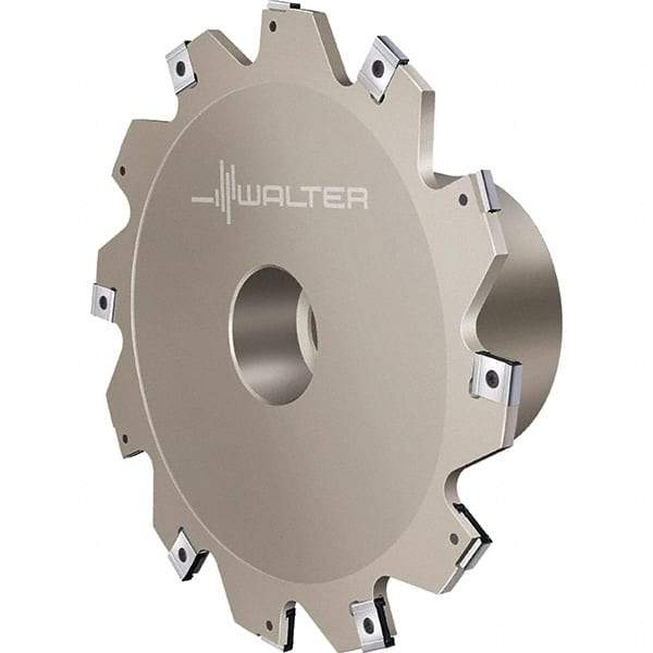 Walter - Shell Mount Connection, 0.1575" Cutting Width, 0.9449" Depth of Cut, 100mm Cutter Diam, 1-1/16" Hole Diam, 5 Tooth Indexable Slotting Cutter - F4053.BN Toolholder, LN.X 070204 Insert, Right Hand Cutting Direction - Exact Tool & Supply