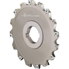 Walter - Arbor Hole Connection, 2.4016" Cutting Width, 0.4724" Depth of Cut, 200mm Cutter Diam, 1.9685" Hole Diam, 9 Tooth Indexable Slotting Cutter - F4153.B Toolholder, LN.U 080404 Insert, Right Hand Cutting Direction - Exact Tool & Supply