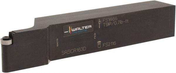Walter - SRSC, Right Hand Cut, 1" Shank Height x 25.4mm Shank Width, Neutral Rake Indexable Turning Toolholder - 152.4mm OAL, RC.T 32.5.. Insert Compatibility, Series Walter Turn - Exact Tool & Supply