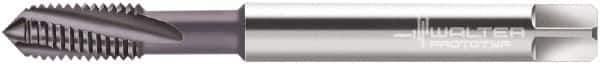 Walter-Prototyp - M5x0.80 Metric 3 Flute 6HX Modified Bottoming Spiral Flute Tap - Powdered Metal, AlCrN Finish, 70mm OAL, Right Hand Flute, Right Hand Thread, Series 2041663 - Exact Tool & Supply