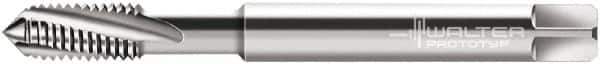 Walter-Prototyp - 1/4-28 UNF 3 Flute 2B Modified Bottoming Spiral Flute Tap - Powdered Metal, Bright Finish, 80mm OAL, Right Hand Flute, Right Hand Thread, Series 23416 - Exact Tool & Supply