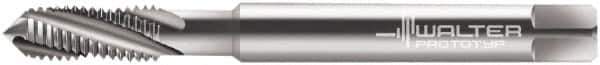 Walter-Prototyp - M5x0.80 Metric Coarse, 3 Flute, 25° Helix, Modified Bottoming Chamfer, Bright Finish, Powdered Metal Spiral Flute STI Tap - Right Hand Flute, 3.1496" OAL, 0.2362" Shank Diam, 0.5906" Thread Length, 4H Class of Fit, Series 204089 - Exact Tool & Supply