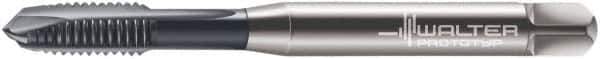 Walter-Prototyp - M10x1.50 Metric, 3 Flute, TiCN Finish, Powdered Metal Spiral Point Tap - Plug Chamfer, Right Hand Thread, 100mm OAL, 20mm Thread Length, 10mm Shank Diam, 6H Class of Fit, Series 7021366 - Exact Tool & Supply