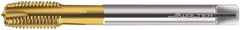 Walter-Prototyp - M8x1.00 Metric Fine, 3 Flute, TiN Finish, Powdered Metal Spiral Point Tap - Plug Chamfer, Right Hand Thread, 90mm OAL, 18mm Thread Length, 6mm Shank Diam, 6H Class of Fit, Series 7126365 - Exact Tool & Supply