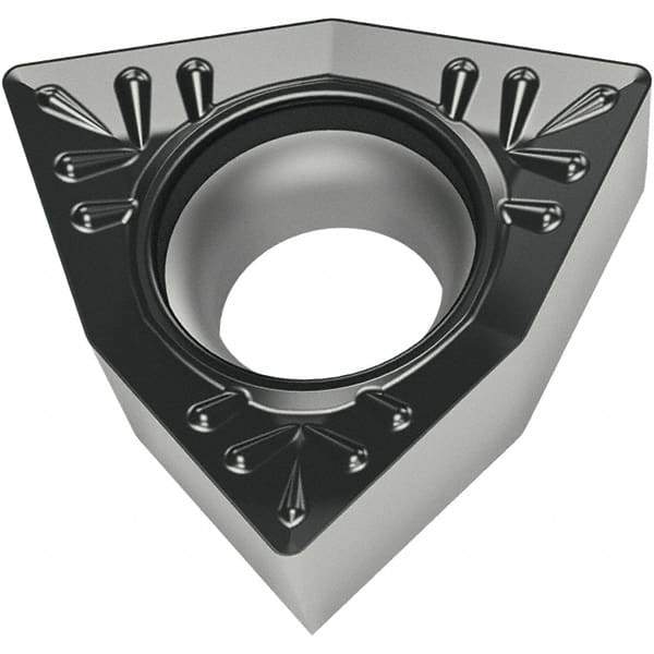 Walter - WCMT32.52 RP4 Grade WPP10S Carbide Turning Insert - TiCN/Al2O3/TiN Finish, 80° Trigon, 3/8" Inscr Circle, 5/32" Thick, 1/32" Corner Radius - Exact Tool & Supply