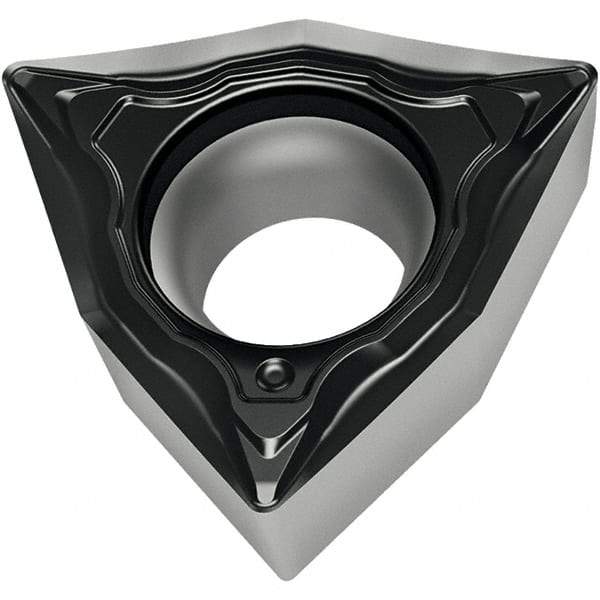 Walter - WCMT21.51 FP4 Grade WPP10S Carbide Turning Insert - TiCN/Al2O3/TiN Finish, 80° Trigon, 1/4" Inscr Circle, 3/32" Thick, 1/64" Corner Radius - Exact Tool & Supply