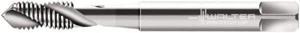 Walter-Prototyp - 1/4-28 UNF, 3 Flute, 35° Helix, Modified Bottoming Chamfer, Bright Finish, Cobalt Spiral Flute STI Tap - Right Hand Flute, 3.5433" OAL, 0.315" Shank Diam, 0.4724" Thread Length, 3B Class of Fit, Series N235069 - Exact Tool & Supply