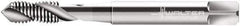 Walter-Prototyp - 1/4-28 UNF, 3 Flute, 35° Helix, Modified Bottoming Chamfer, Bright Finish, Cobalt Spiral Flute STI Tap - Right Hand Flute, 3.5433" OAL, 0.315" Shank Diam, 0.4724" Thread Length, 3B Class of Fit, Series N235069 - Exact Tool & Supply