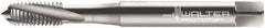 Walter-Prototyp - #6-32 UNC 3 Flute 3B Modified Bottoming Spiral Flute Tap - Cobalt, Bright Finish, 56mm OAL, Right Hand Flute, Right Hand Thread, Series 22400 - Exact Tool & Supply