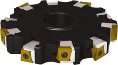 Seco - Arbor Hole Connection, 0.63" Cutting Width, 1.79" Depth of Cut, 152.4mm Cutter Diam, 1-1/2" Hole Diam, 10 Tooth Indexable Slotting Cutter - 335.25 Toolholder, LNHQ 1707, XNHQ 1707 Insert, Left Hand Cutting Direction - Exact Tool & Supply