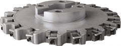 Seco - Shell Mount Connection, 0.6299" Cutting Width, 3.6024" Depth of Cut, 315mm Cutter Diam, 2.3622" Hole Diam, 18 Tooth Indexable Slotting Cutter - R335.25 Toolholder, LNHQ 1707, XNHQ 1707 Insert, Right Hand Cutting Direction - Exact Tool & Supply