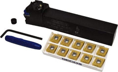 Seco - 11 Piece, CNMG Insert Style, PCLNR-16-4DJETL Toolholder Style, Indexable Turning Set - 1 Toolholder Included - Exact Tool & Supply