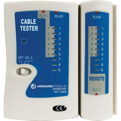 Jonard Tools - Modular Cable Tester - LED Screen, RJ11, RJ12 & RJ45 Connectors - Exact Tool & Supply