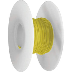 OK Industries - 30 AWG, 1 Strand, 30.4 m OAL, Copper Hook Up Wire - Yellow Kynar Jacket, 0.02" Diam - Exact Tool & Supply