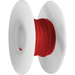 OK Industries - 28 AWG, 1 Strand, 30.4 m OAL, Copper Hook Up Wire - Red Kynar Jacket, 0.024" Diam - Exact Tool & Supply