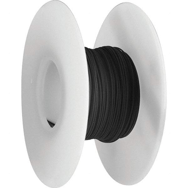 OK Industries - 24 AWG, 1 Strand, 30.4 m OAL, Copper Hook Up Wire - Black Kynar Jacket, 0.03" Diam - Exact Tool & Supply