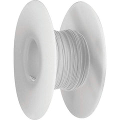 OK Industries - 30 AWG, 1 Strand, 30.4 m OAL, Copper Hook Up Wire - White Kynar Jacket, 0.02" Diam - Exact Tool & Supply