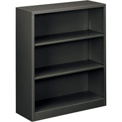 Hon - 3 Shelf, 41" High x 34-1/2" Wide Bookcase - 12-5/8" Deep, Steel, Charcoal - Exact Tool & Supply