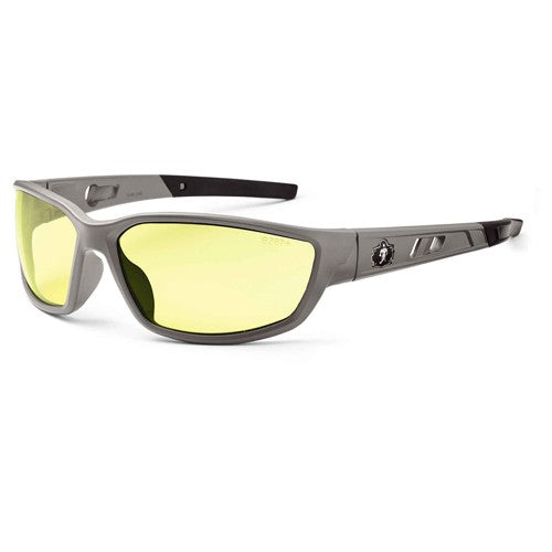 Kvasir Yellow Lens Matte Gray Safety Glasses - Exact Tool & Supply