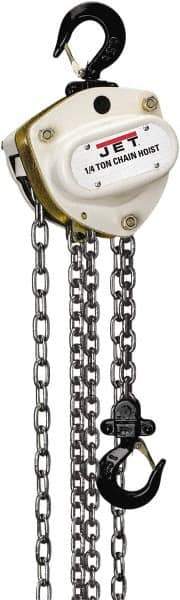 Jet - 3,300 Lb Lifting Capacity, 30' Lift Height, Hand Hoist - Made from Chain - Exact Tool & Supply