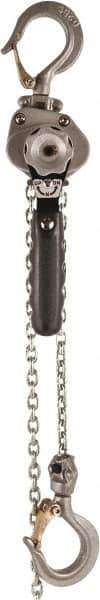 Jet - 550 Lb Lifting Capacity, 15' Lift Height, Lever Hoist - Made from Chain - Exact Tool & Supply