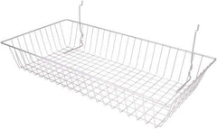 ECONOCO - 12" Deep, Rectangular Steel Peg Board/Slatwall Basket - 24" Wide x 4" High - Exact Tool & Supply