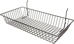 ECONOCO - 12" Deep, Rectangular Steel Peg Board/Slatwall Basket - 24" Wide x 4" High - Exact Tool & Supply