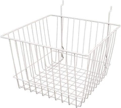 ECONOCO - 12" Deep, Square Steel Peg Board/Slatwall Basket - 12" Wide x 8" High - Exact Tool & Supply