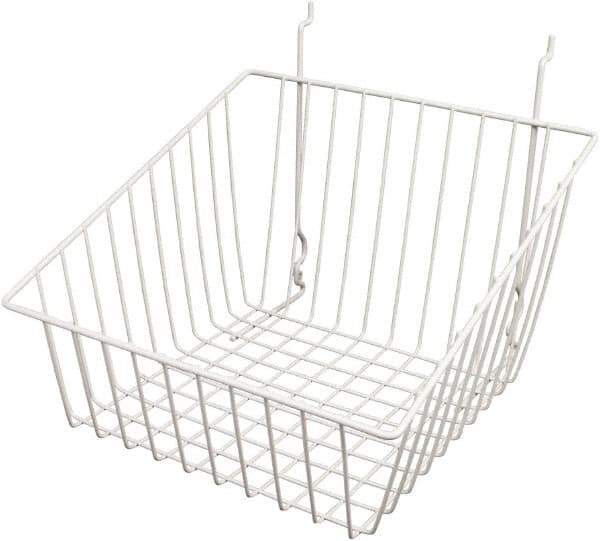ECONOCO - 12" Deep, Square Steel Peg Board/Slatwall Basket - 12" Wide x 8" High - Exact Tool & Supply