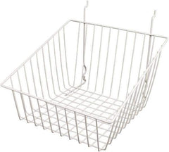 ECONOCO - 12" Deep, Square Steel Peg Board/Slatwall Basket - 12" Wide x 8" High - Exact Tool & Supply