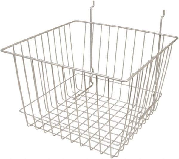 ECONOCO - 12" Deep, Square Steel Peg Board/Slatwall Basket - 12" Wide x 8" High - Exact Tool & Supply