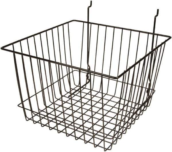 ECONOCO - 12" Deep, Square Steel Peg Board/Slatwall Basket - 12" Wide x 8" High - Exact Tool & Supply