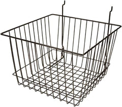 ECONOCO - 12" Deep, Square Steel Peg Board/Slatwall Basket - 12" Wide x 8" High - Exact Tool & Supply